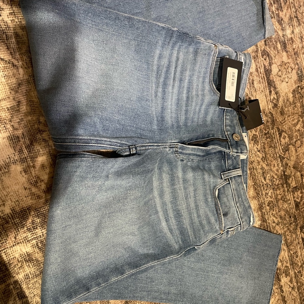 Paige Women’s Vintage High Rise Straight Ankle Blue Jeans